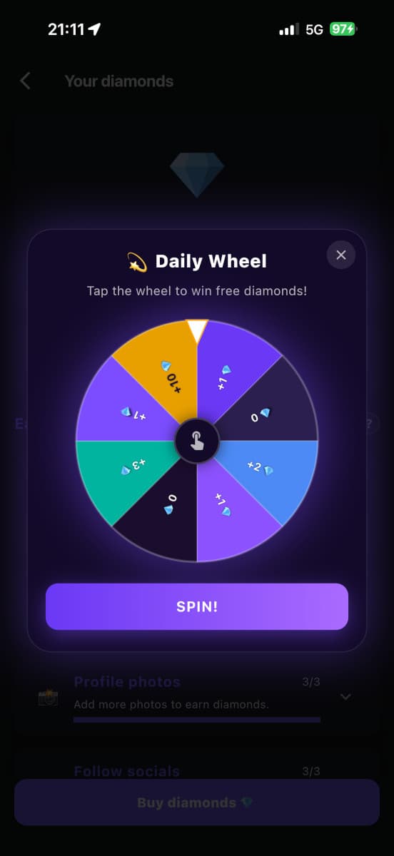 La ruleta de diamantes