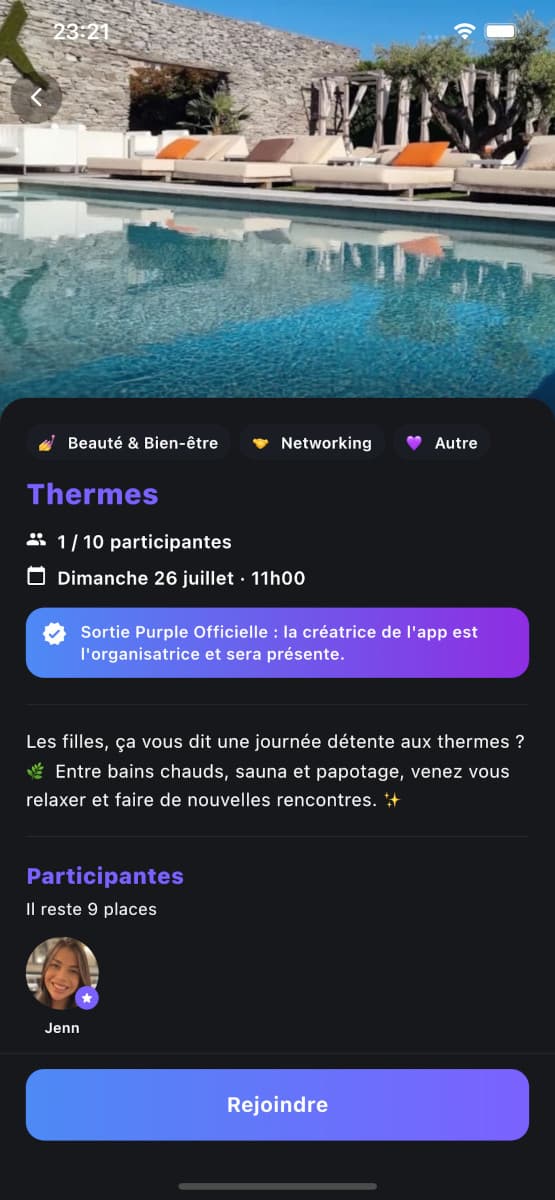 Groupe de discussion d’une sortie Purple