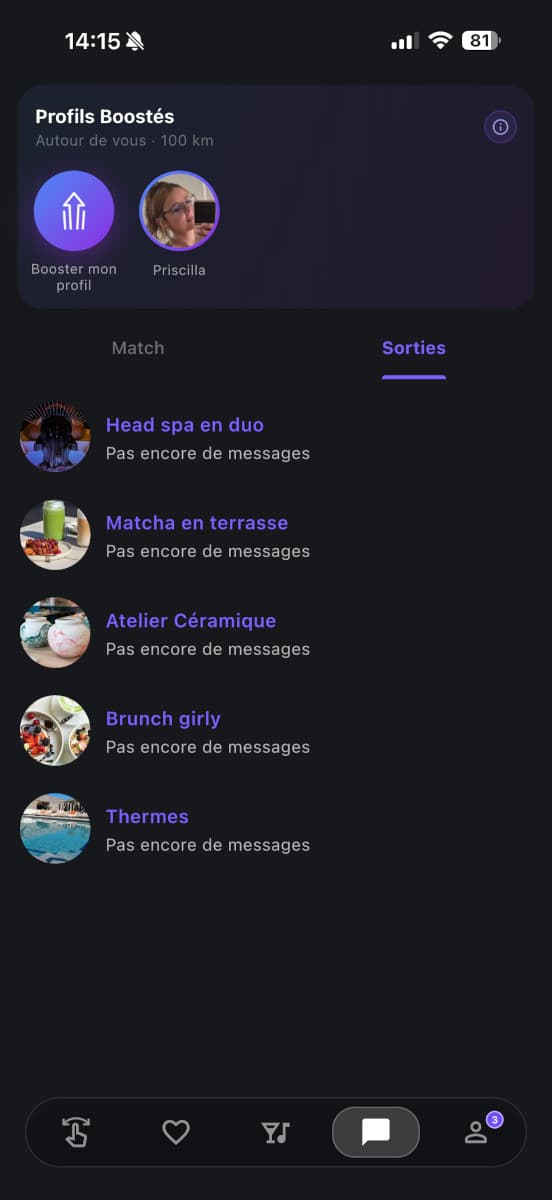 Groupe de discussion d’une sortie Purple