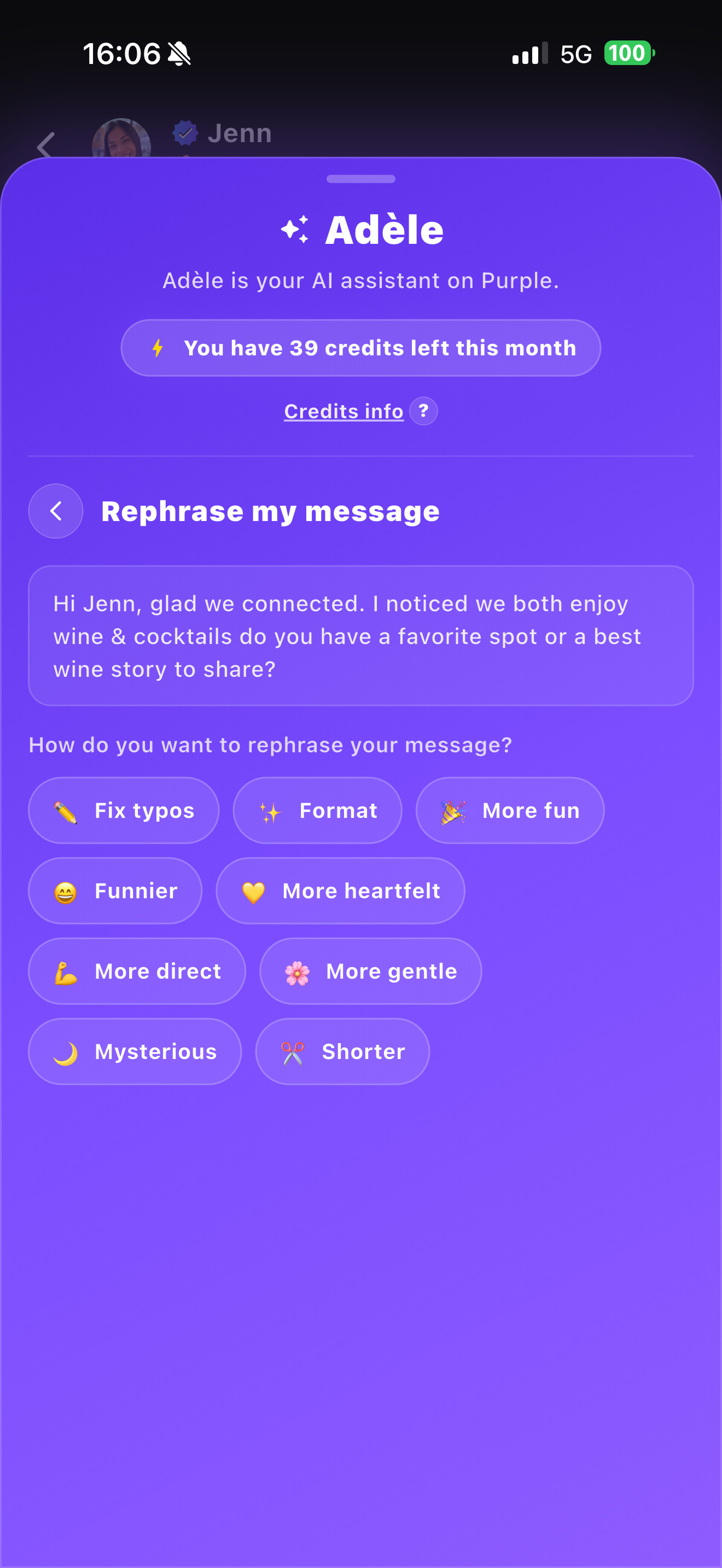 Adèle message rewriting