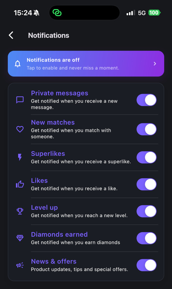 Permission screen