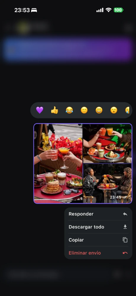 Envío de varias fotos en una conversación