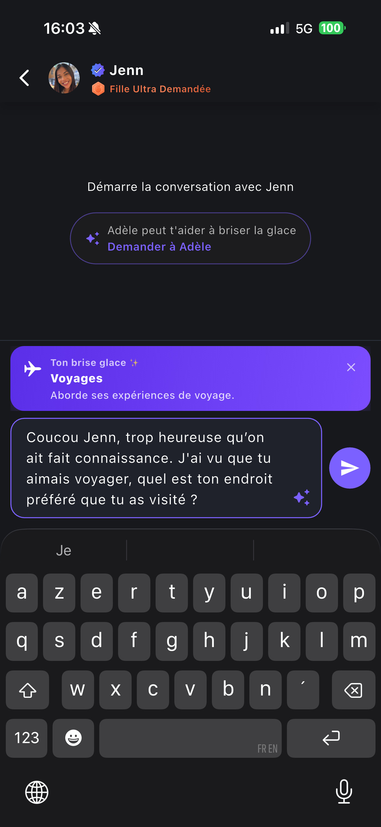 Suggestions conversation Purple