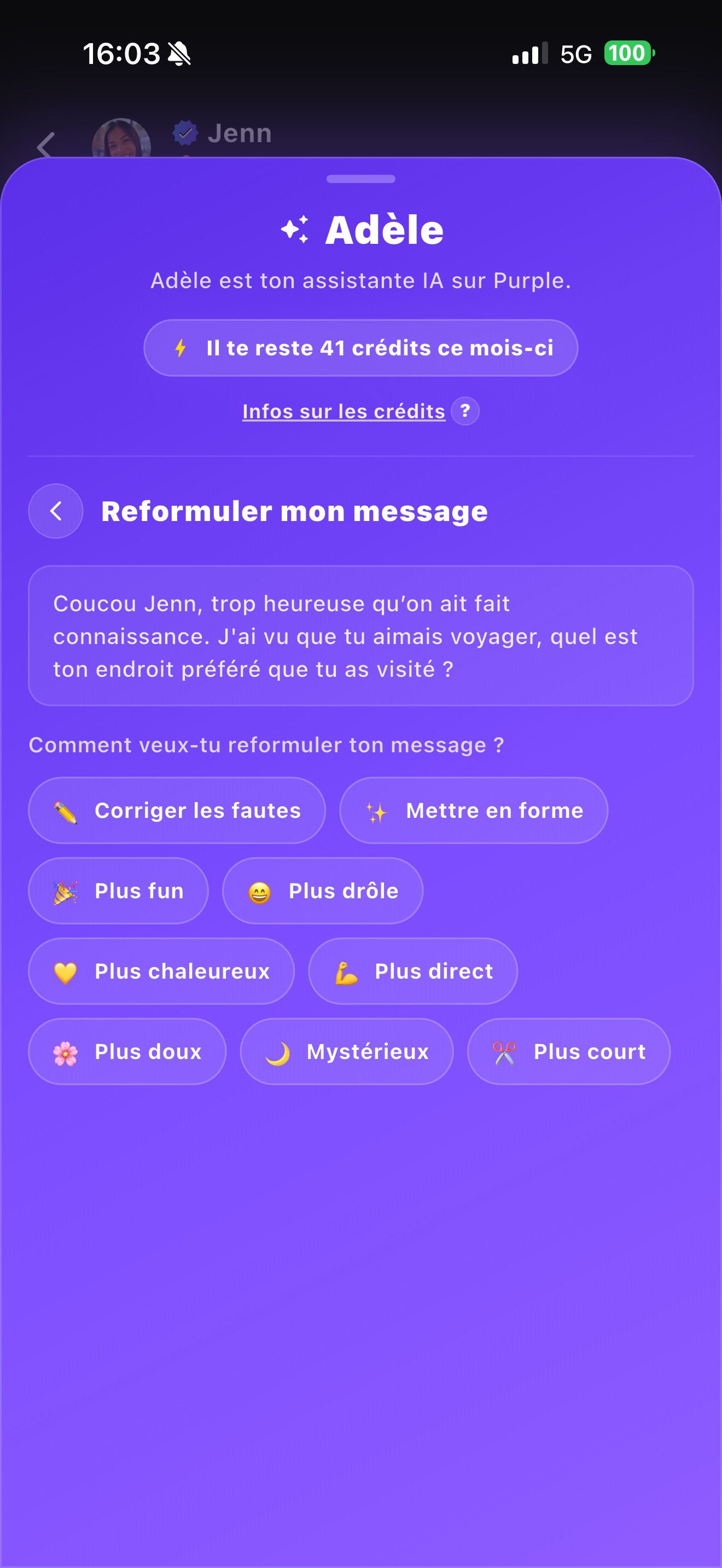 Reformulation Adèle