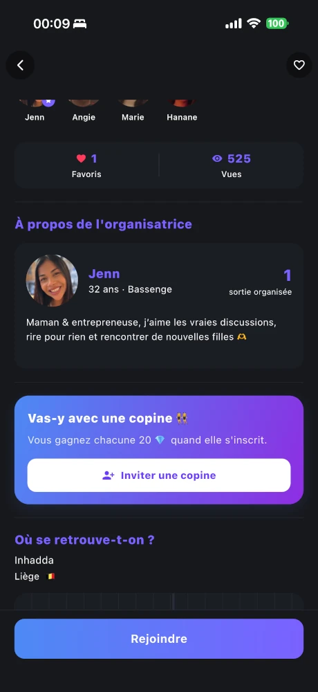 Statistiques de favoris et de vues sur une page de sortie Purple