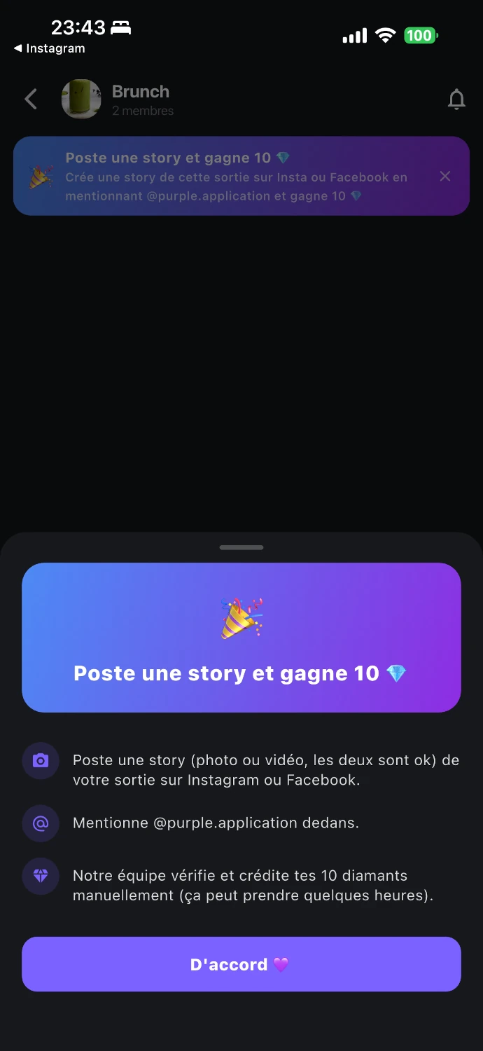 Partager en story une sortie sur Instagram ou Facebook