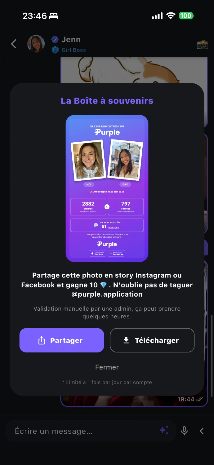 La Boîte à souvenirs, image générée depuis une conversation