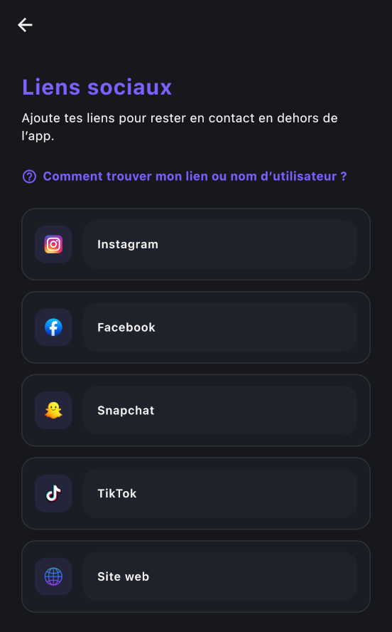 liens réseaux sociaux