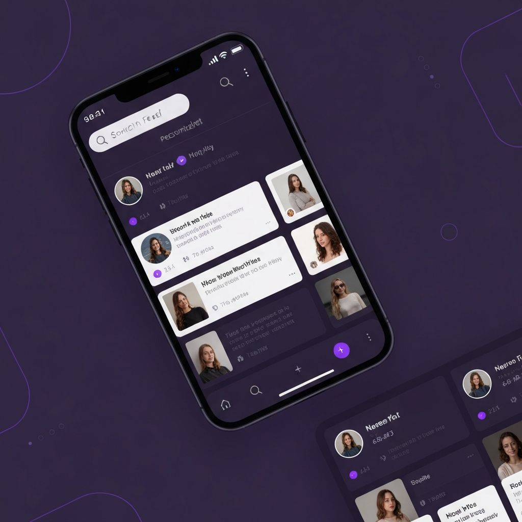 Purple app feed screen