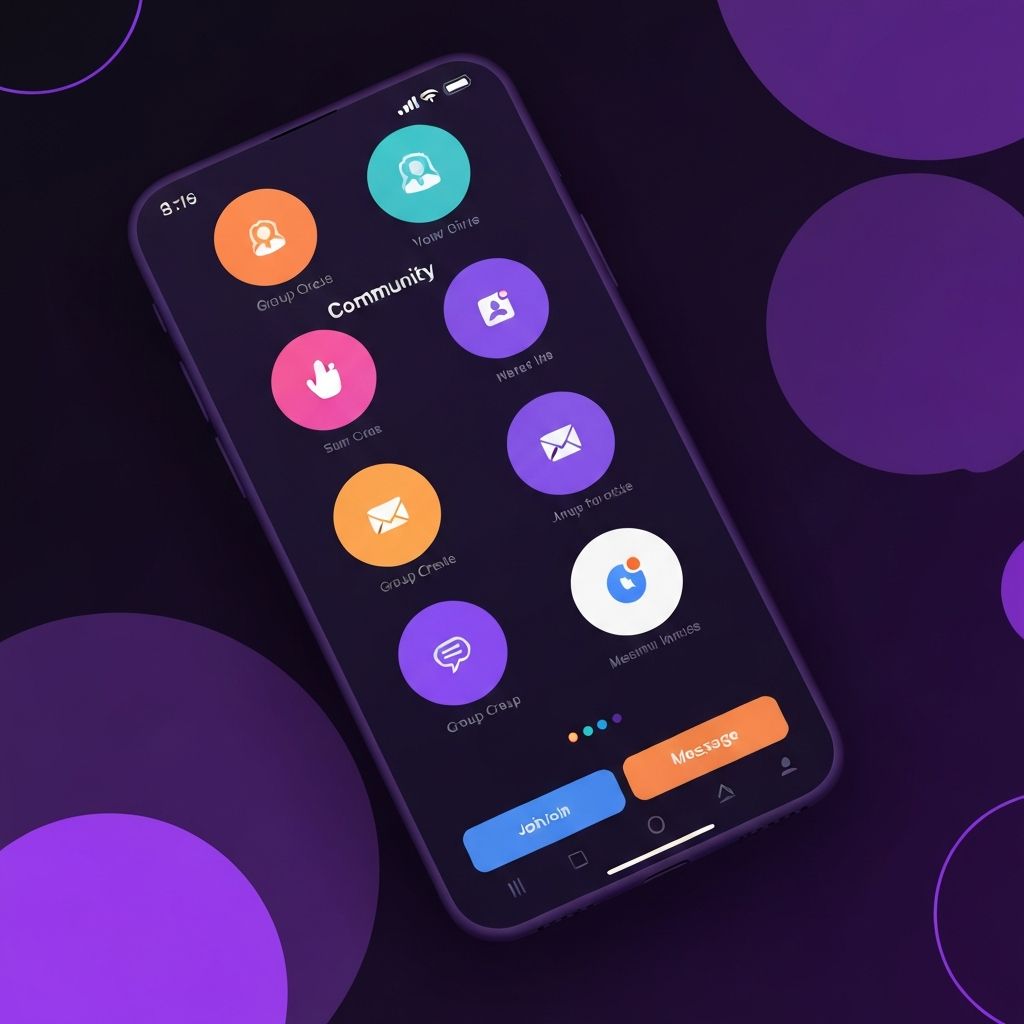 Purple app circles feature