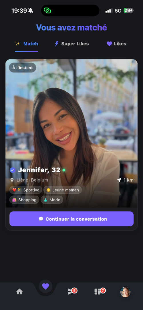 Purple app circles feature